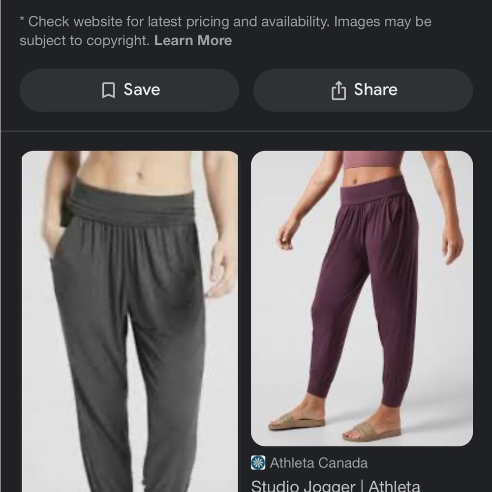 Athleta black studio jogger size XS NWT harem